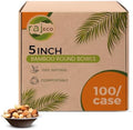 Raj Disposable Bamboo Bowls (100 Count, 5" Bowls) Strong Bowl Bamboo Party Bowl - Decorative Compostable Tableware for Lunch, Dinner, Birthday, Outdoor, BBQ, Picnic, Parties by Raj