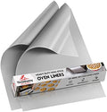Oven Liners for Bottom of Oven - 17"x 25" Large Heavy Duty Non-Stick 2 Pack by ThreadNanny