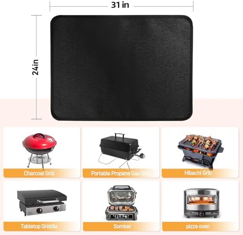 Heat Resistant Mats for Countertop fits Tabletop Grill, 31x24x0.04in, Black - Image 5