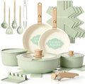 Umite Chef Non Stick Pots and Pans Set, 21 Pcs Ceramic Kitchen Cookware Set with Detachable Handle, Nonstick Healthy Induction Cookware, Dishwasher RV Cookware Set, Oven Safe, Stackable, Sage Green by UmiteChef