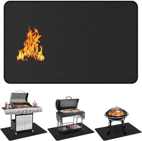 Protebox 90 x 48 inch Under Grill Mats for Outdoor Grill BBQ Deck Protector by Protebox
