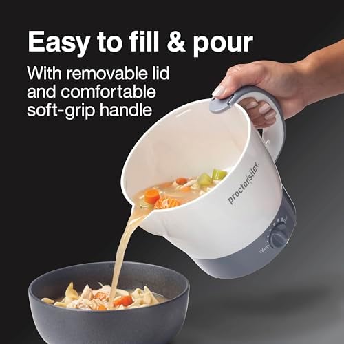 Proctor Silex 32oz Adjustable Temperature Hot Pot, Electric Kettle for Tea, Boiling Water, Cooking Ramen, Noodles and Soup, PFAS-Free Nonstick Coating, White (48507MN) - Image 5