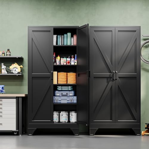 Letaya Metal Garage Storage Cabinets,76"Tall Large Tool Steel Lockers,Black - Image 6