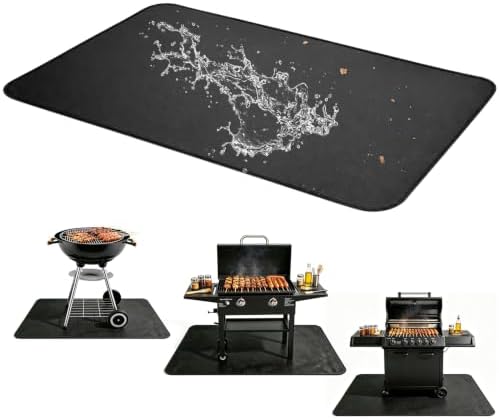 Yesker 48 x 30 Inch Under Grill Mat for Outdoor Grill, Patio & Deck, BBQ by YESKER