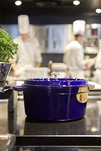 Staub Cast Iron 9-qt Round Cocotte - Dark Blue, Made in France - Image 2