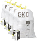 EKO 10.6 Gallon / 35–40 Liter Drawstring Trash Bags,Heavy-Duty Tall Kitchen Garbage Can Liners, Extra-Strong Leak-Resistant, Unscented, White, Code M, 60 Count (Pack of 4) by Unknown