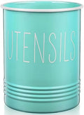 Bivvclaz Teal Kitchen Utensil Holder, 6.7" Utensil Holder for Kitchen Counter, Cooking Utensil Crock with Cork Bottom, Turquoise Decor and Accessories, Countertop Utensil Storage Caddy Organizer by Bivvclaz