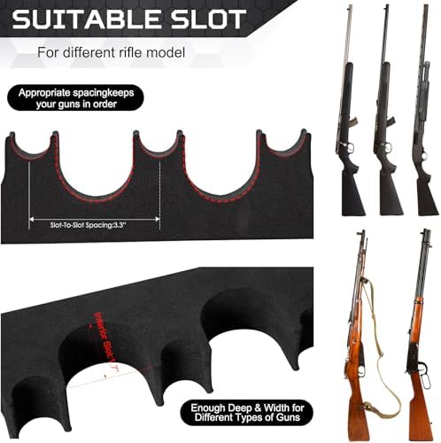 OCQOTAT Gun Rack for Gun Storage, Gun Safe Accessory for Shotguns, Gun Holder in Gun Cabinet, Shotgun Rest, Foam Material with Magnetic Strip and Hook Strip, Gifts for Hunters - Image 5