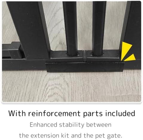 Lumizone Extra Tall Cat Gate Extension Kit 55.12" High 8.27" Wide Black - Image 4