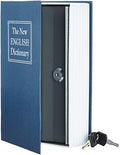 Amazon Basics Portable Diversion Book Safe, Secret Hidden Lock Box with Key Lock for Valuables, Hidden Storage Compartment Disguised as a Book, Large, Blue by AmazonBasics