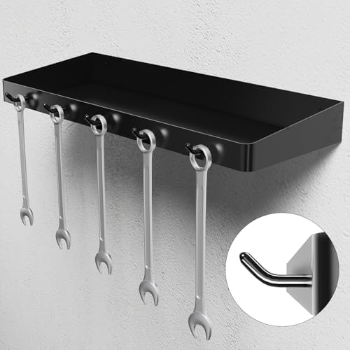 SUNTECH Garage Paper Towel Holder with 2 Shelves, Wall-Mount (Black) - Image 3