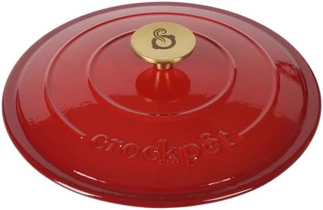 Crock Pot Artisan 6-Quart Round European Enameled Cast Iron Dutch Oven Pot With Lid -Gradient Red - Image 5