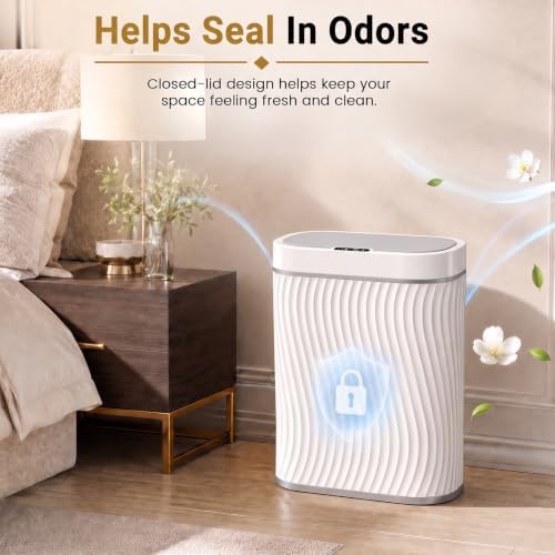 Ogikey Bathroom Small Trash Can with Automatic Touchless Lid, 2.6 Gallon Smart Garbage Can Narrow Waterproof Trash Bin for Bedroom, Office, Living Room - Image 7