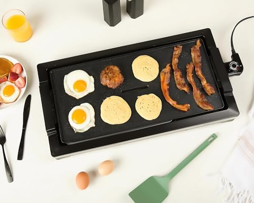 Indoor Grill & Electric Griddle, 1800W 20-Inch XL Nonstick Electric Skillet Griddle with Adjustable Temperature & Drip Tray, Easy to Clean – For Breakfast, Pancakes, Eggs, Teppanyaki - Image 2