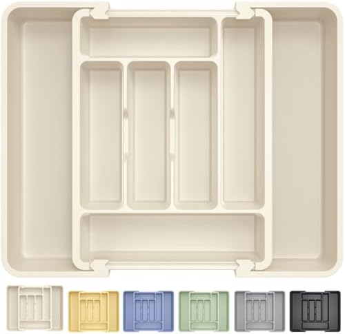 Caperci Large Silverware Organizer Tray for Kitchen Drawer Utensils Thicker - Image 7