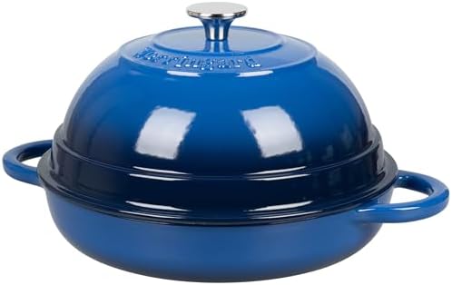 VORRINGARD Cast Iron Enameled Dutch Oven Pot with Lid for Bread Baking, Bread Oven, 6 Quart, Blue - Image 4
