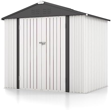 Patiowell Outdoor Storage Shed, 8x6 FT, White - Image 6