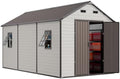 WACASA 8x12 FT Resin Plastic Outdoor Storage Shed with Floor by WACASA