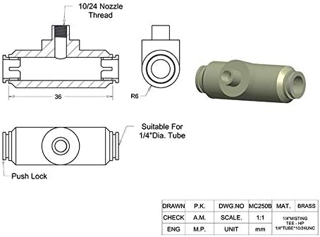 Misting Fittings (1/4 Misting Tee - HP-Push Lock)-Pack of 5 - Image 2