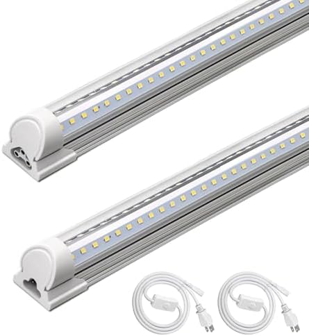 Barrina T8 LED Shop Lights 4FT, 40W 5500LM 6500K, High Output, 2 Packs by Barrina
