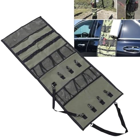 Camping Hanging Organizer, 600D Oxford Cloth Waterproofing Tear Proof Storage Bag with 8 Hooks 8 Mesh Pockets 28 Loops, for Camping Picnic BBQ Kitchen Bathroom - Image 4