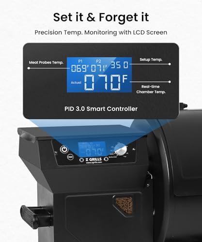 Z GRILLS ZPG-550B2 Wood Pellet Grill & Smoker with PID 3.0 Controller, 553 sq in Cooking Area, Meat Probe, Hopper Cleanout, 8 in 1 BBQ Grill Outdoor Auto Temperature Control, Black - Image 3