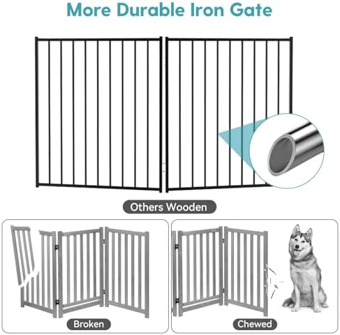 No Pawblems Full Metal Dog Gate Extension, 30" Tall Foldable Panels - Image 4