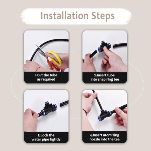 Outdoor Misting Sprinkler Kit, 360° Adjustable Nozzles Drip Irrigation System for Garden, Farm, Workshop & Construction Cooling and Dust Control - Image 6