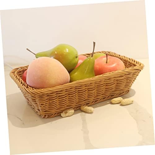 MAGICLULU 2pcs Multipurpose Picnic Basket Light Brown Rattan Storage Tray for Fruits Vegetables and Bread for Home and Outdoor Gatherings - Image 4