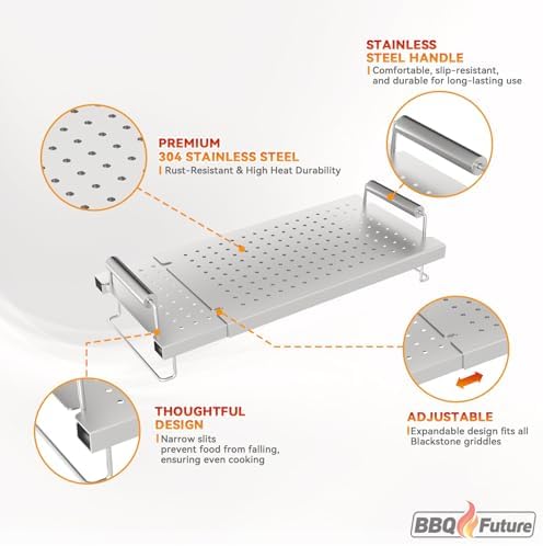BBQ Future Adjustable Griddle Warming Rack for Blackstone 17 22 28 36 Inch Griddle, Stainless Steel Grill Warming Rack for Weber Charbroil Camp Chef and Most Tabletop Flattop Griddle Accessories - Image 5
