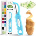 Spring Chef Swivel Potato Peeler for Kitchen w/Soft Grip Handle, Aqua Sky by SpringChef