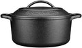 EDGING CASTING Pre-Seasoned Cast Iron Dutch Oven Pot with Lid Dual Handle, Sourdough Bread Baking Pots, Bread Oven, Camping, Grill, Induction, Electric, Round 7 Quart, Black by EDGINGCOOKWARE