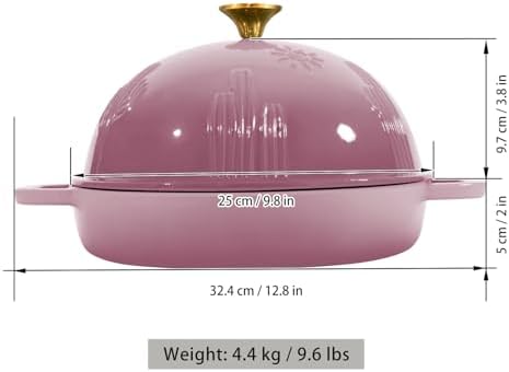 Flavehc Bread Oven Cast Iron Bread Dutch Oven with Cloche Lid for Bread Baking BerryPink Enameled Cast Iron Bread Oven with Dome Lid for Sourdough 5 qt - Image 5