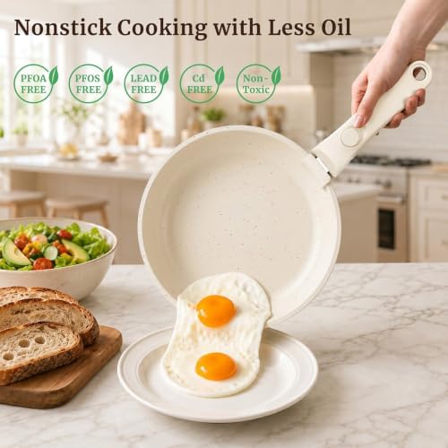 YASHE 21Pcs Nonstick Pots and Pans Set with Detachable Handles, Oven Safe - Image 3