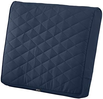 Classic Accessories Montlake Water-Resistant 21 x 20 x 4 Inch Wide Back Patio Quilted Lounge Cushion, Navy, Outdoor Loveseat Cushions by ClassicAccessories