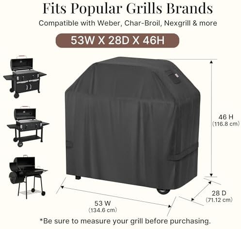 iBirdie Outdoor Grills Cover 53 x 28 x 46 inch, Waterproof, 600D Heavy Duty - Image 2