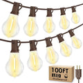 Larkvue 100FT Outdoor String Lights, Patio Light with 32 A39 Bulbs, Brown by Larkvue