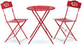 Alpine Corporation Indoor/Outdoor 3-Piece Bistro Set Folding Table and Chairs Patio Seating, Red by Unknown
