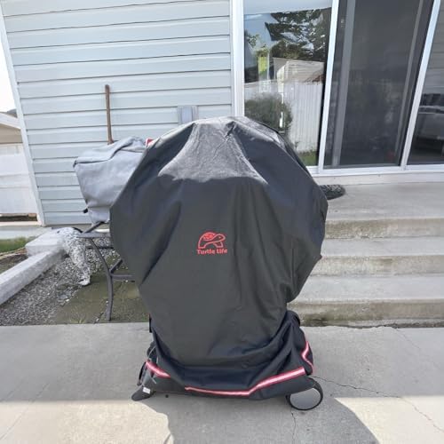 Turtle Life BBQ Grill Cover, 32 Inch Heavy Duty Waterproof 2 Burner Barbecue Gas Grill Covers for Weber Spirit Char-Broil Performance, Black - Image 5