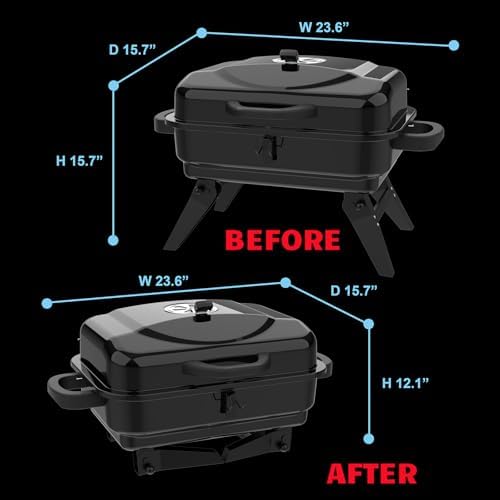 Portable Charcoal Grill, Small Foldable Tabletop BBQ Grill for Camping - Image 3