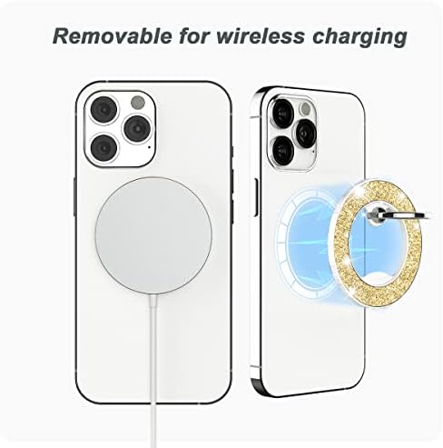 Magnetic Phone Ring Holder for MagSafe, Glitter, Gold - Image 2