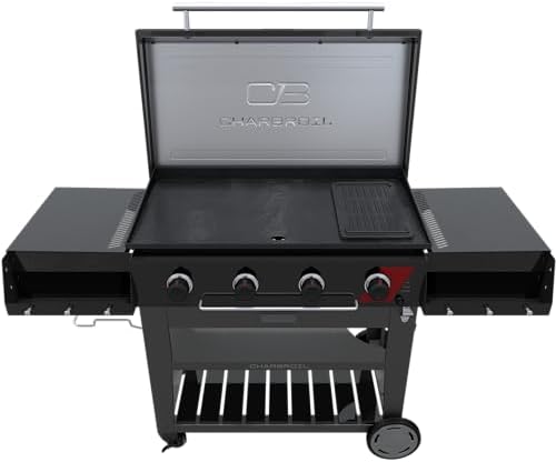 Charbroil 36" Performance Series Deluxe Propane Gas Griddle with Cart 4 Burner Flat Top Grill, Black - 463285924 - Image 3