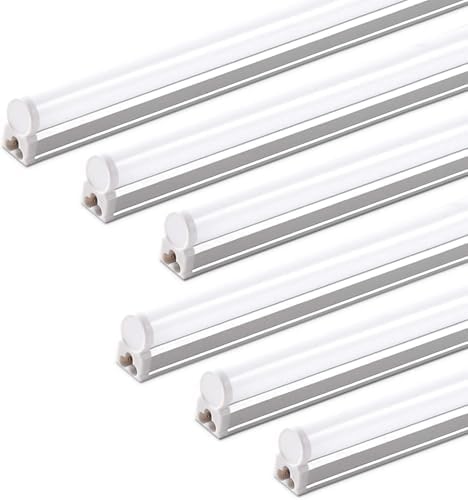 Barrina LED T5 Integrated Single Fixture 1FT, 600lm, 5W, 6500K, 6 Packs by Barrina