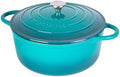 Cast Iron Dutch Oven with Lid-Non-Stick Ovenproof Enamelled Casserole Pot - Sturdy Dutch Oven Cookware-Teal, 7.3- Quart, 30cm- by Nuovva by Nuovva