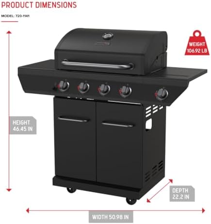 Nexgrill Propane 4 Burner Gas Grill, 2-In-1 Charcoal Tray with Side Burner - Image 7