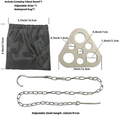 Stainless Steel Camping Tripod Board,Turn Branches into Campfire Tripod - Image 3