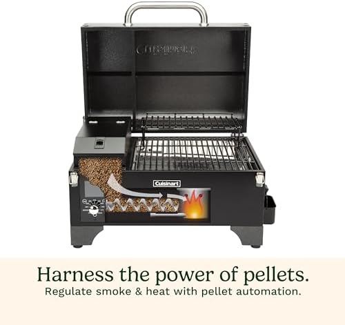 Cuisinart 8-in-1 Portable Wood Pellet Grill and Smoker, Compact for RV, Tailgates, Camping, and Backyard Cooking, Smoky Flavor, Versatile Meat Smoker - Image 4