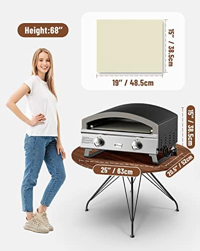 25" Large Propane Pizza Oven, 2-Burner Gas Pizza Maker, PS103 - Image 2