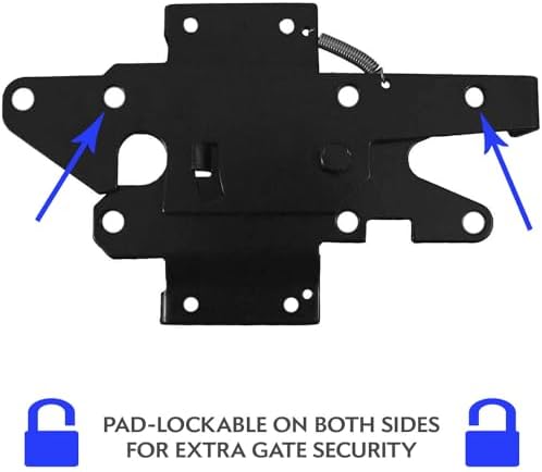 Jake Sales - Stainless Steel Extended Gate Latch Black (for Vinyl, Wood, PVC etc Fencing) Fence Gate Latch w/Mount Hardware - - Image 4