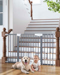 Cumbor 29.7-54.2" Wide Baby Gate, Auto-Close Dog Gate Indoor Gray by Cumbor